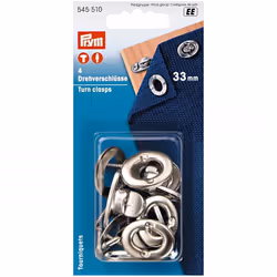 Prym Turn Clasp With Screw Silver - per pack of 4