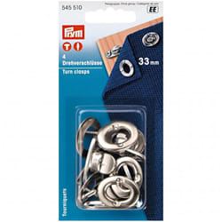 Prym Turn Clasp With Screw  Silver - per pack of 4
