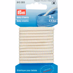 Prym 3 m x 4.5 mm Baby Elastic, White