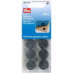 Prym Hook & Loop Stick On Dots  Black - per pack