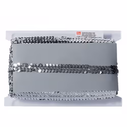 Prym 25mm Sequin Elastic Trim Silver - per metre