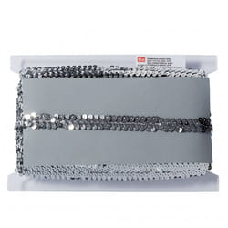Prym 25mm Sequin Elastic Trim Silver - per metre
