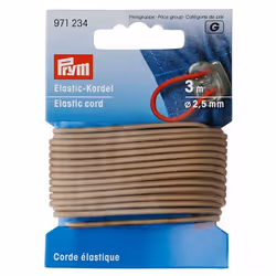 Prym 2.5mm Round Elastic Cord Beige - per pack