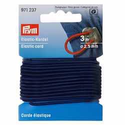 Prym 2.5mm Round Elastic Cord Navy Blue - per pack