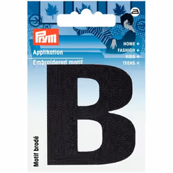 Prym Alphabet Letter Patch Motif  Letter B - Black - each