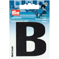 Prym Alphabet Letter Patch Motif  Letter B - Black - each