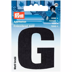 Prym Alphabet Letter Patch Motif  Letter G - Black - each