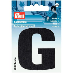 Prym Alphabet Letter Patch Motif  Letter G - Black - each