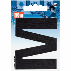 Prym Alphabet Letter Patch Motif  Letter M - Black - each