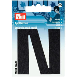 Prym Alphabet Letter Patch Motif  Letter N - Black - each