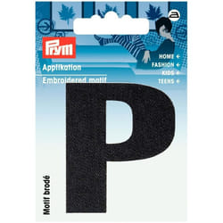 Prym Alphabet Letter Patch Motif  Letter P - Black - each