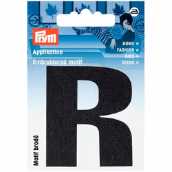 Prym Alphabet Letter Patch Motif Letter R - Black - each