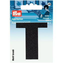 Prym Alphabet Letter Patch Motif  Letter T - Black - each
