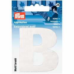 Prym Alphabet Letter Patch Motif  Letter B - White - each