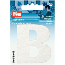 Prym Alphabet Letter Patch Motif  Letter B - White - each