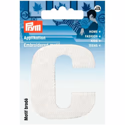 Prym Alphabet Letter Patch Motif Letter C - White - each