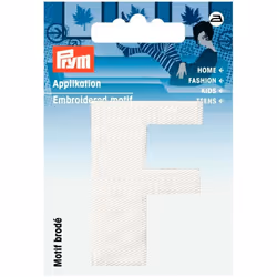 Prym Alphabet Letter Patch Motif  Letter F - White - each