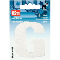Prym Alphabet Letter Patch Motif  Letter G - White - each
