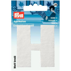 Prym Alphabet Letter Patch Motif  Letter H - White - each