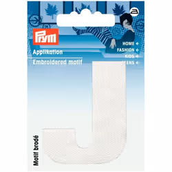 Prym Alphabet Letter Patch Motif  Letter J - White - each