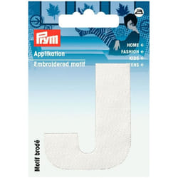 Prym Alphabet Letter Patch Motif  Letter J - White - each