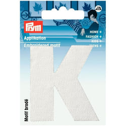 Prym Alphabet Letter Patch Motif  Letter K - White - each