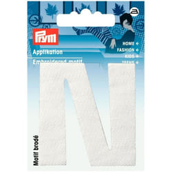 Prym Alphabet Letter Patch Motif  Letter N - White - each