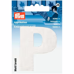 Prym Alphabet Letter Patch Motif  Letter P - White - each