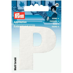 Prym Alphabet Letter Patch Motif  Letter P - White - each