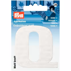 Prym Alphabet Letter Patch Motif  Letter Q - White - each