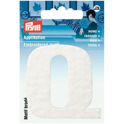 Prym Alphabet Letter Patch Motif  Letter Q - White - each