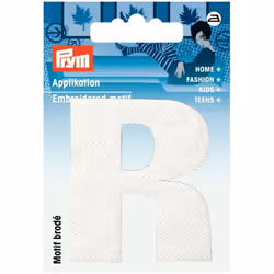 Prym Alphabet Letter Patch Motif  Letter R - White - each