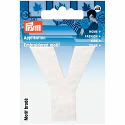 Prym Alphabet Letter Patch Motif  Letter Y - White - each