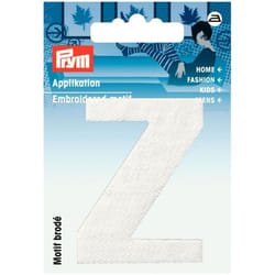 Prym Alphabet Letter Patch Motif  Letter Z - White - each