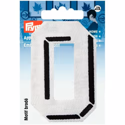 Prym Number Patch Motif  Small Number 0 - White - each