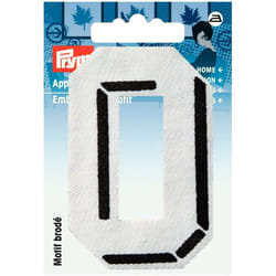 Prym Number Patch Motif  Small Number 0 - White - each