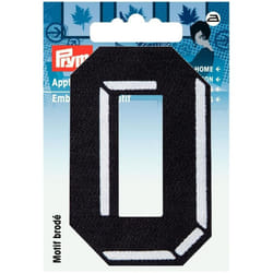 Prym Number Patch Motif  Small Number 0 - Black - each