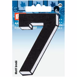 Prym Number Patch Motif  Small Number 7 - Black - each