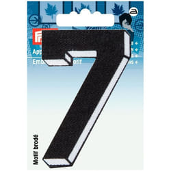 Prym Number Patch Motif  Small Number 7 - Black - each
