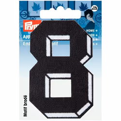 Prym Number Patch Motif Small Number 8 - Black - each