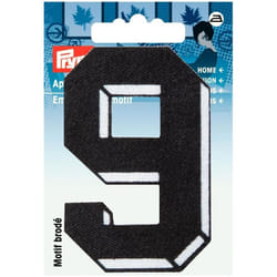 Prym Number Patch Motif  Small Number 9 - Black - each