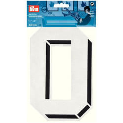 Prym Number Patch Motif  Large Number 0 - White - each