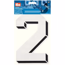 Prym Number Patch Motif  Large Number 2 - White - each