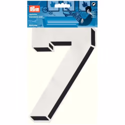Prym Number Patch Motif  Large Number 7 - White - each
