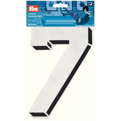 Prym Number Patch Motif  Large Number 7 - White - each