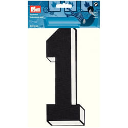 Prym Number Patch Motif  Large Number 1 - Black - each