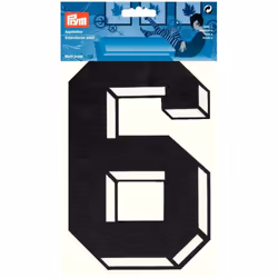 Prym Number Patch Motif Large Number 6 - Black - each