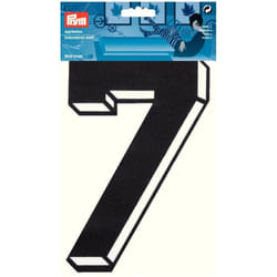 Prym Number Patch Motif  Large Number 7 - Black - each