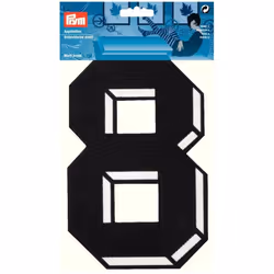 Prym Number Patch Motif  Large Number 8 - Black - each