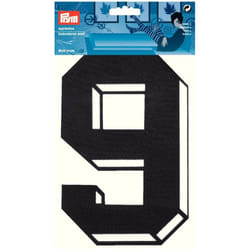 Prym Number Patch Motif  Large Number 9 - Black - each